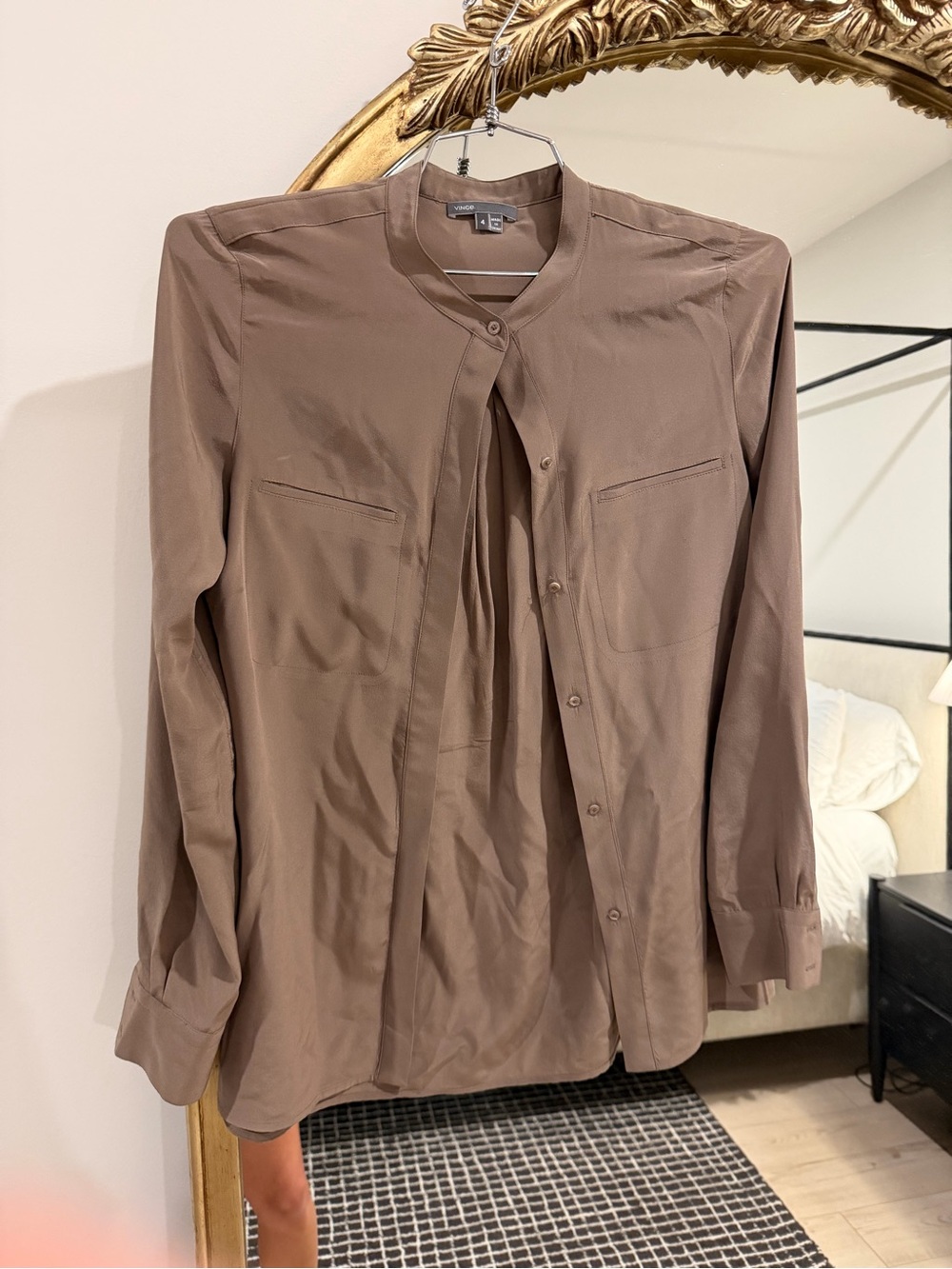 Vince Brown Crewneck Blouse